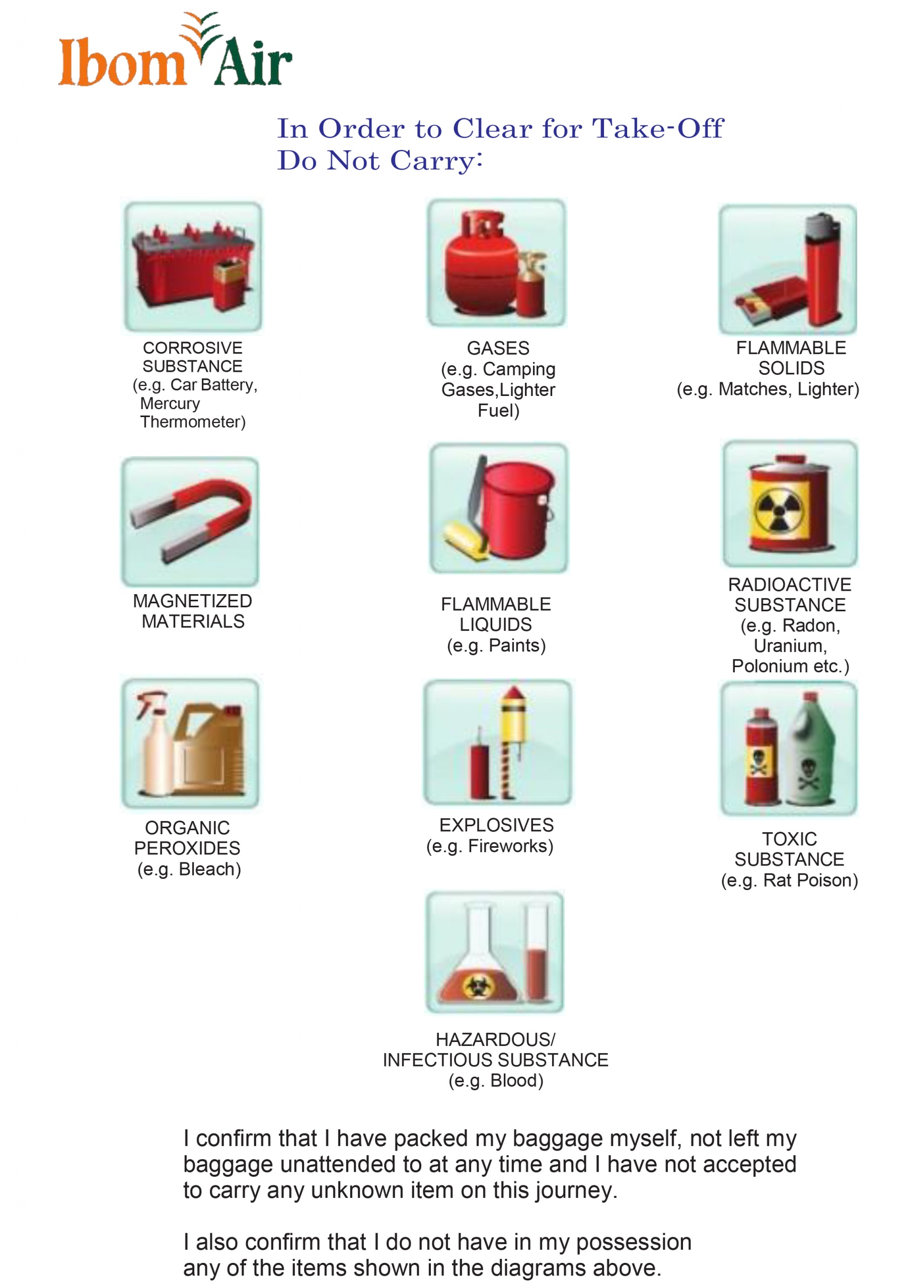 Ibom Air DGRA notification poster and security questions