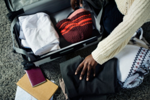 people packing baggage